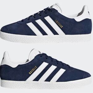 Adidas Gazelle Dark Blue and White Shoes
